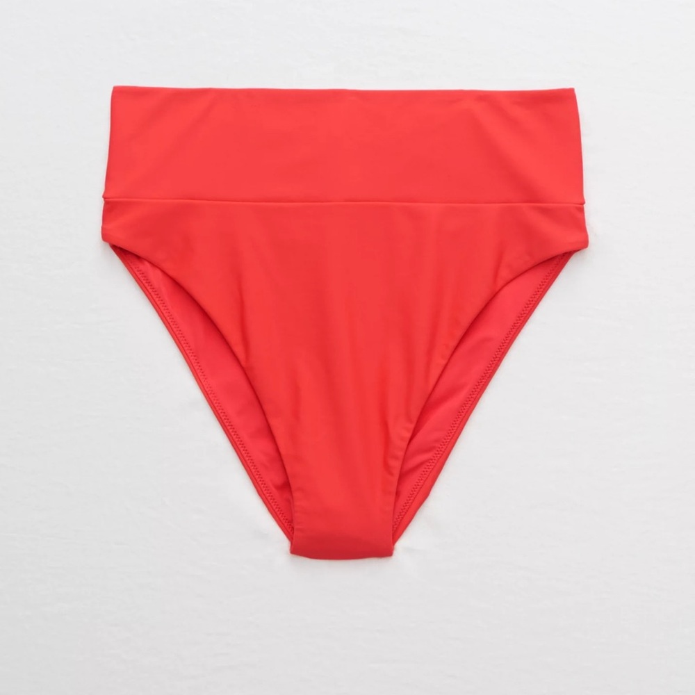 Aerie High Cut Cheeky Bikini Bottom “Resort Red” XL